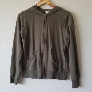 😀 Columbia Olive Green Zip-Up Hooded Sweatshirt